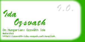 ida ozsvath business card